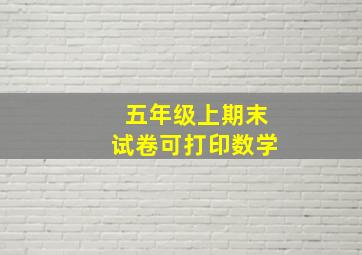 五年级上期末试卷可打印数学