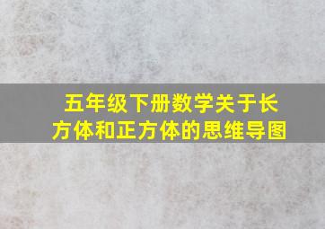 五年级下册数学关于长方体和正方体的思维导图