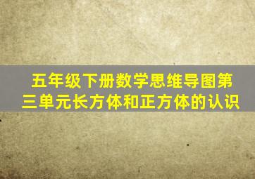 五年级下册数学思维导图第三单元长方体和正方体的认识