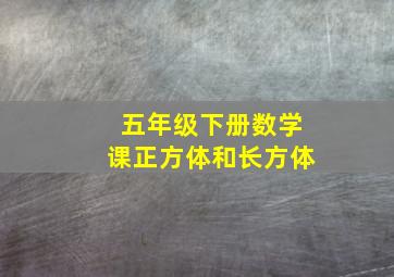 五年级下册数学课正方体和长方体