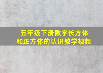 五年级下册数学长方体和正方体的认识教学视频