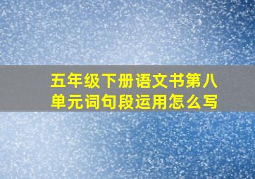 五年级下册语文书第八单元词句段运用怎么写