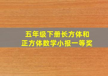 五年级下册长方体和正方体数学小报一等奖