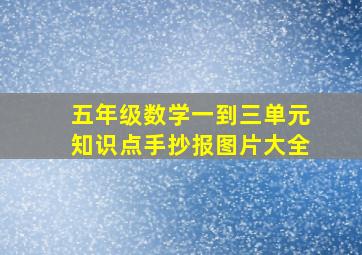 五年级数学一到三单元知识点手抄报图片大全