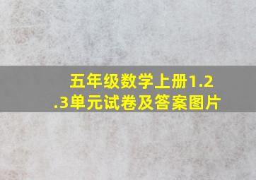 五年级数学上册1.2.3单元试卷及答案图片