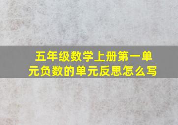 五年级数学上册第一单元负数的单元反思怎么写