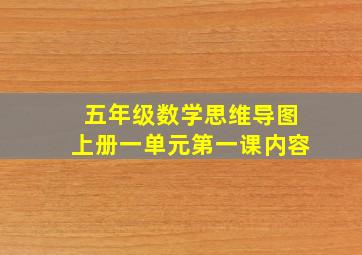 五年级数学思维导图上册一单元第一课内容