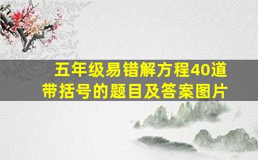 五年级易错解方程40道带括号的题目及答案图片