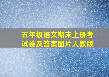 五年级语文期末上册考试卷及答案图片人教版