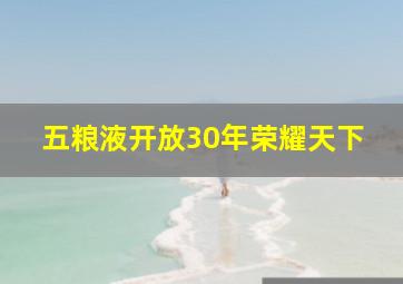 五粮液开放30年荣耀天下