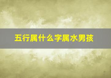 五行属什么字属水男孩