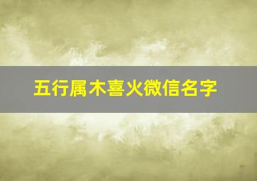 五行属木喜火微信名字