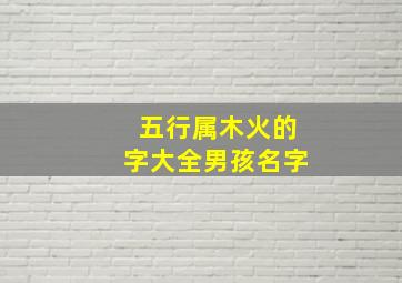 五行属木火的字大全男孩名字