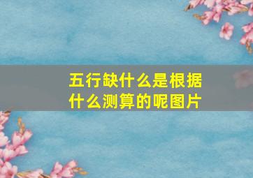 五行缺什么是根据什么测算的呢图片