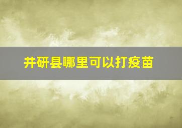 井研县哪里可以打疫苗