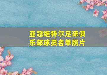 亚冠维特尔足球俱乐部球员名单照片