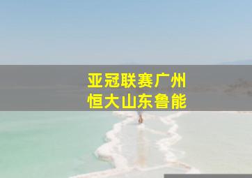 亚冠联赛广州恒大山东鲁能