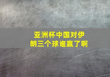 亚洲杯中国对伊朗三个球谁赢了啊