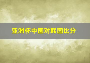 亚洲杯中国对韩国比分