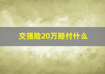 交强险20万赔付什么