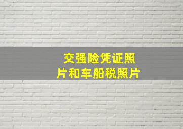 交强险凭证照片和车船税照片