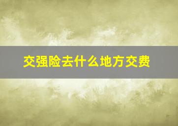 交强险去什么地方交费