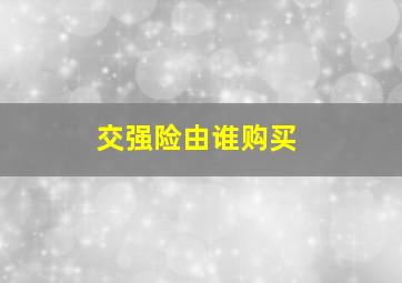 交强险由谁购买