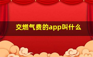 交燃气费的app叫什么