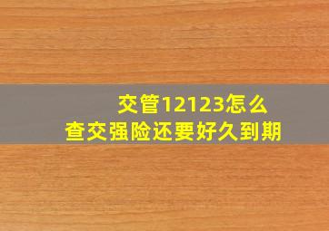 交管12123怎么查交强险还要好久到期