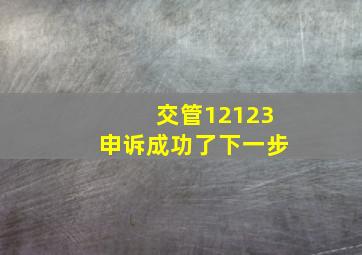 交管12123申诉成功了下一步