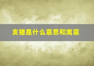 亥猪是什么意思和寓意