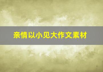 亲情以小见大作文素材