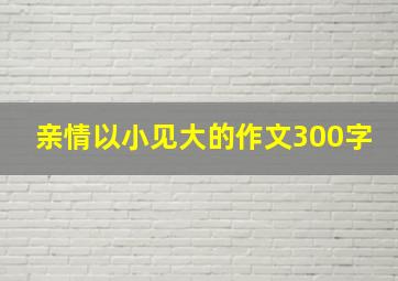 亲情以小见大的作文300字