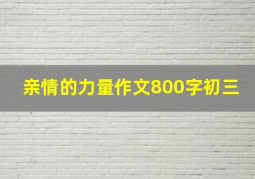 亲情的力量作文800字初三