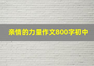 亲情的力量作文800字初中