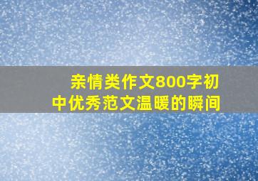 亲情类作文800字初中优秀范文温暖的瞬间