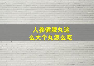 人参健脾丸这么大个丸怎么吃