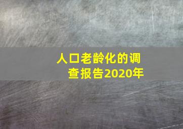 人口老龄化的调查报告2020年