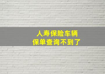 人寿保险车辆保单查询不到了