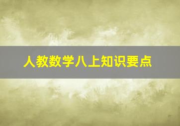 人教数学八上知识要点