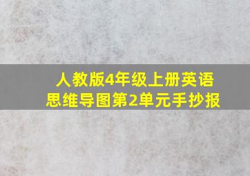 人教版4年级上册英语思维导图第2单元手抄报