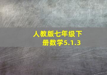 人教版七年级下册数学5.1.3