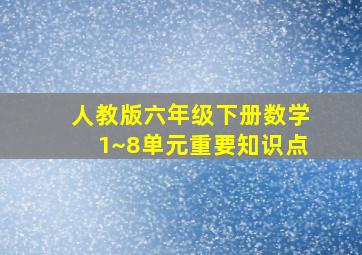 人教版六年级下册数学1~8单元重要知识点