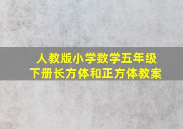 人教版小学数学五年级下册长方体和正方体教案