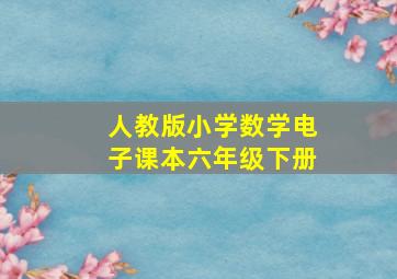 人教版小学数学电子课本六年级下册