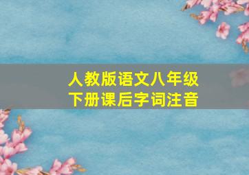 人教版语文八年级下册课后字词注音