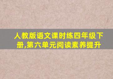 人教版语文课时练四年级下册,第六单元阅读素养提升