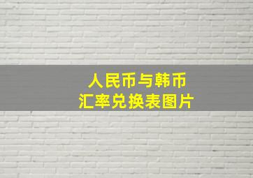 人民币与韩币汇率兑换表图片