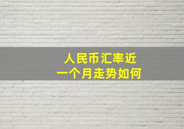 人民币汇率近一个月走势如何