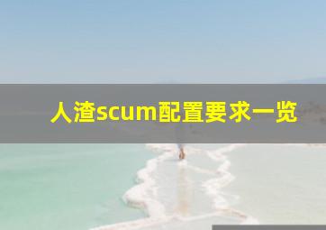 人渣scum配置要求一览